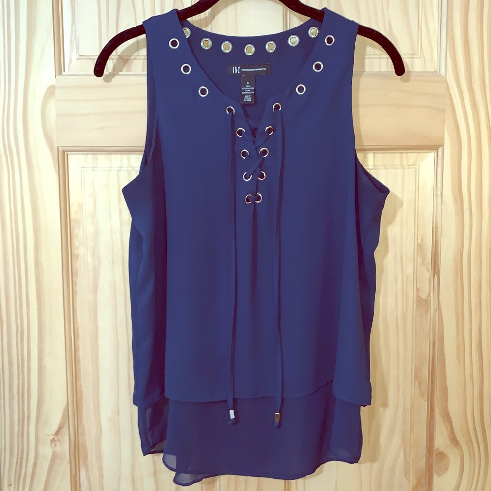 INC navy & gold tank